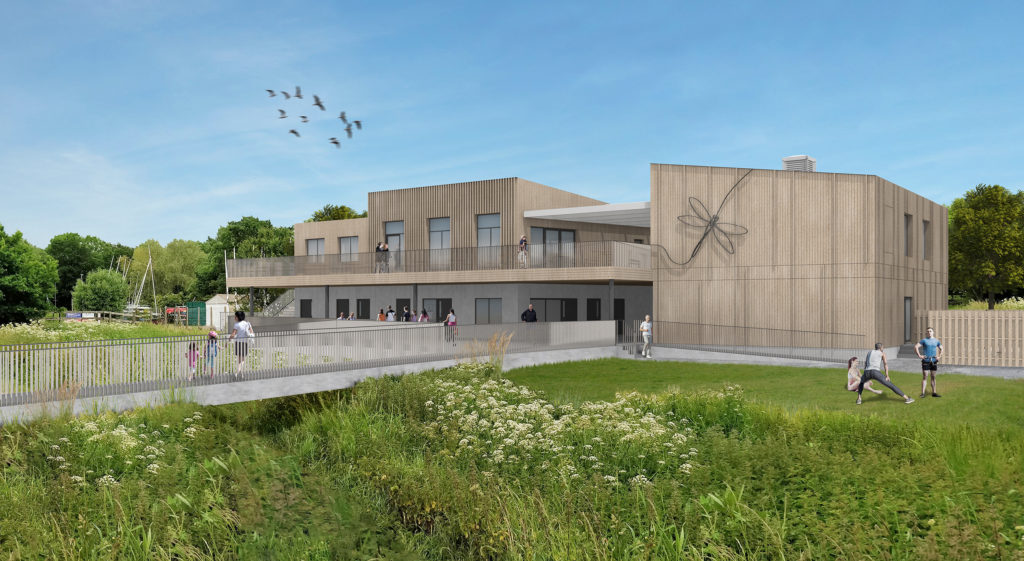 computer generated image of a new building planned for Dinton Country Park